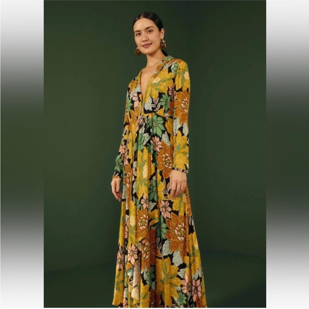 FARM Rio Floral Maxi Dress - Yellow, Green, Pink